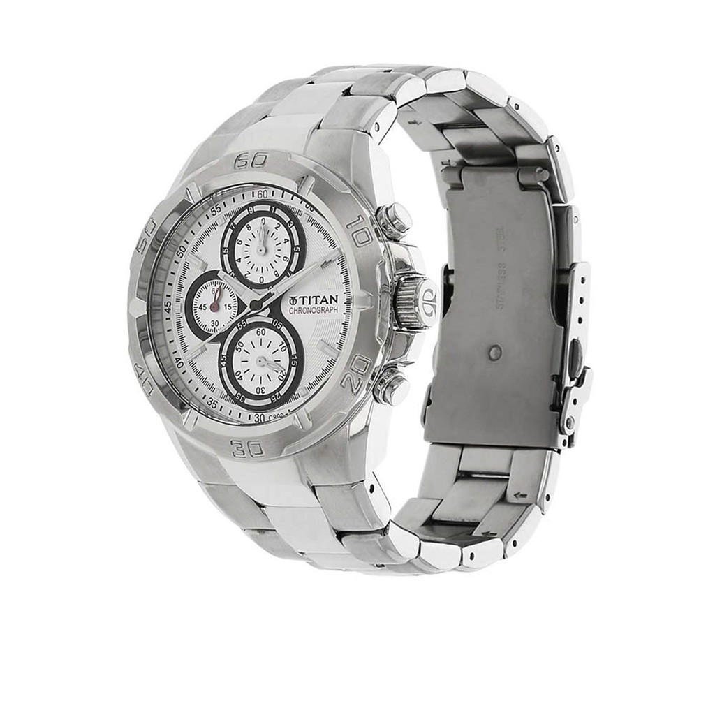 Titan Octane White Dial Chrono Stainless Steel Strap watch for Men 9308SM01 Shopee Singapore