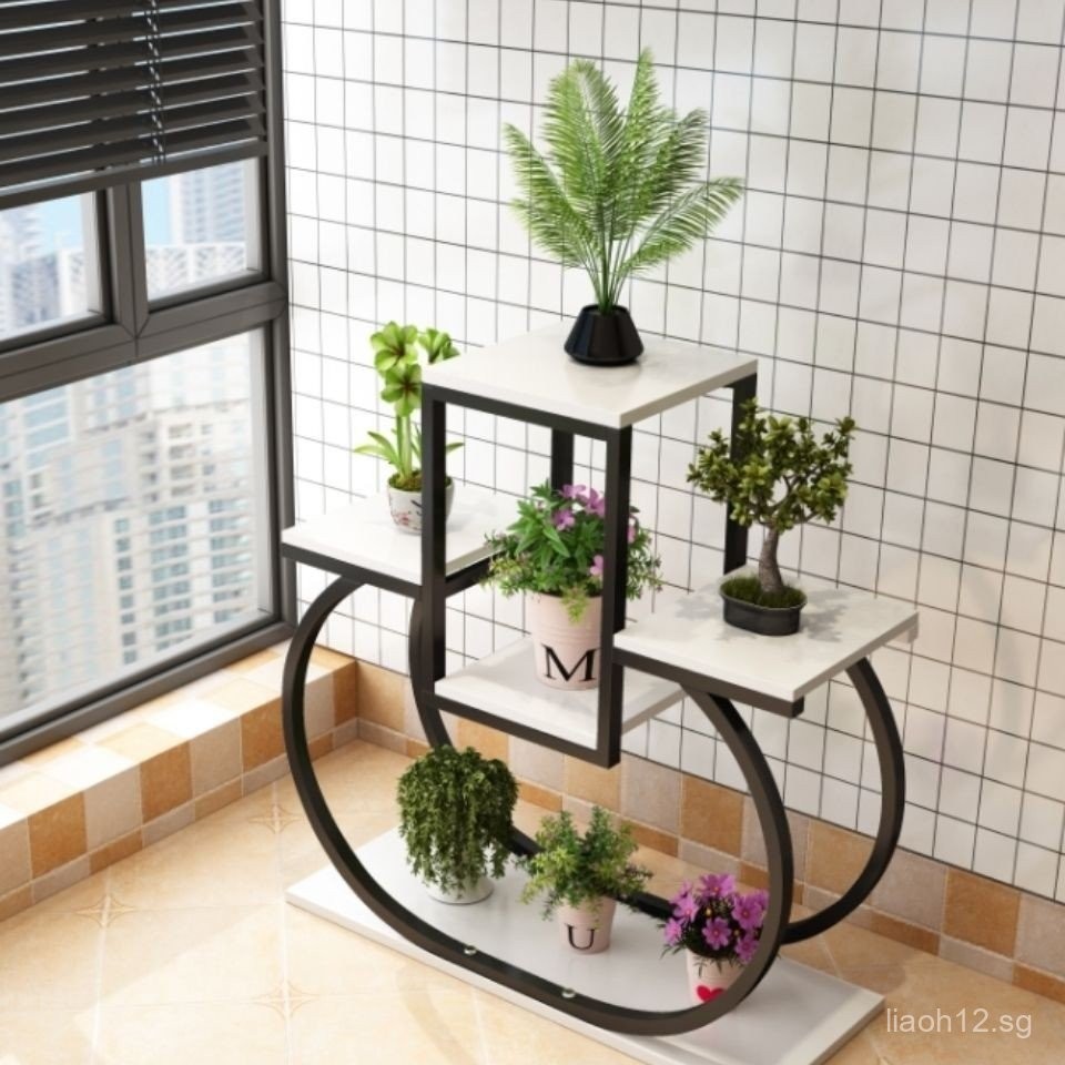 Indoor Flower Rack Storage Rack Shape Iron Floor-Standing Green Plant ...