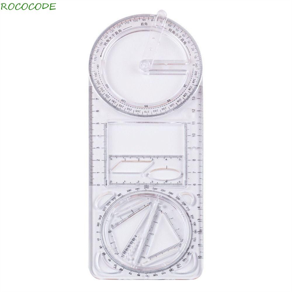 ROCOCODE Drawing Ruler, Activity Angle Multifunctional Geometry Ruler ...