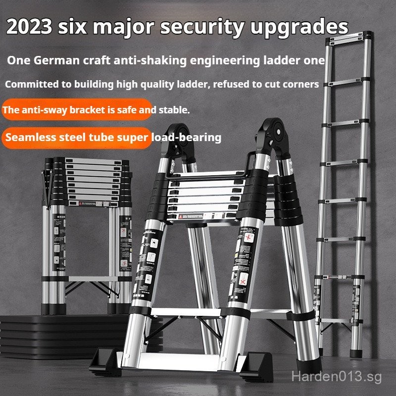 BIG SALE NEW Ladder Stainless Steel Telescopic Ladder Multi Functional ...