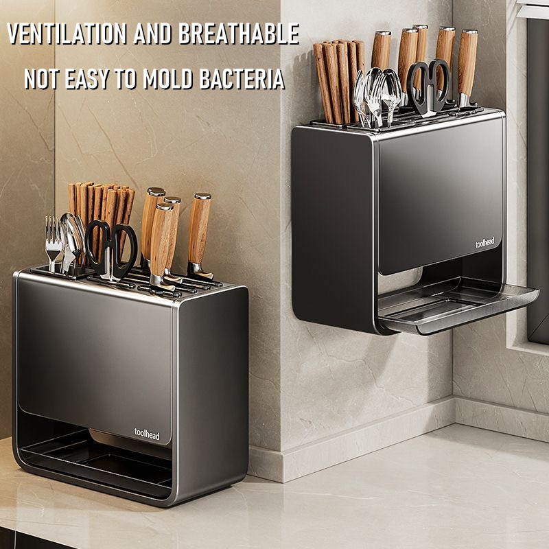 [SG SELLER LOCAL STOCK] Knife Holder Stainless Steel Knife Rack ...