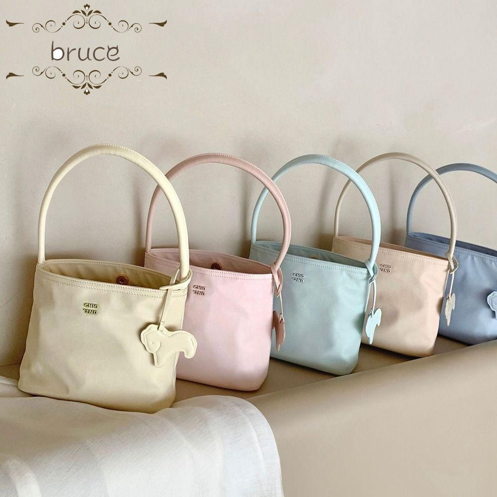 BRUCE1 Nylon Tote Bag, Large Capacity Korean Style Letter Underarm Bag ...