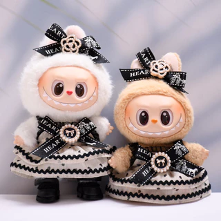 アイドル Labubu v2 Labubu V2 V1 20cm Doll Clothing Accessories Pink Backpack