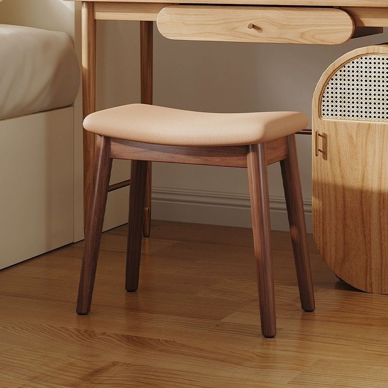 Solid Wood Makeup Stool Bedroom Dresser Stool Curved Saddle Stool Home 