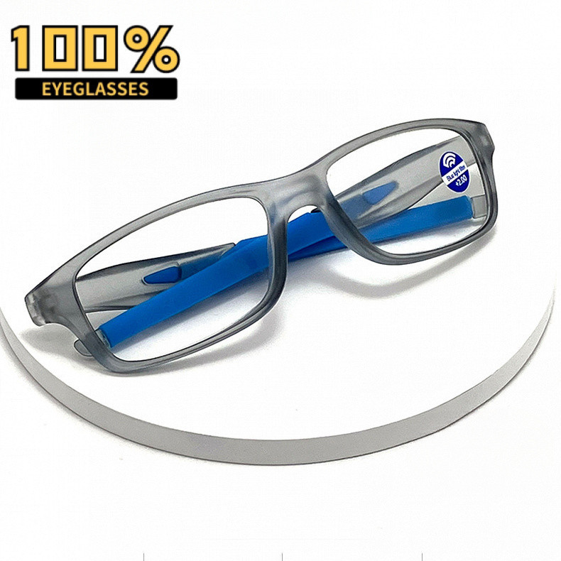 Soft Rubber Legs Anti Slip Sports Style Reading Glasses Men Cycling ...