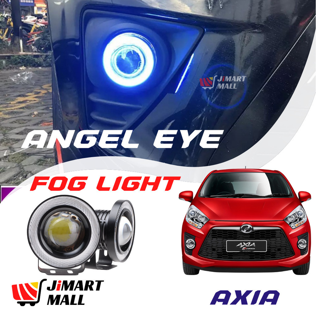 PERODUA AXIA ANGEL EYE LED FOG LAMP SPOTLIGHT Halo Ring Light COB Lampu ...