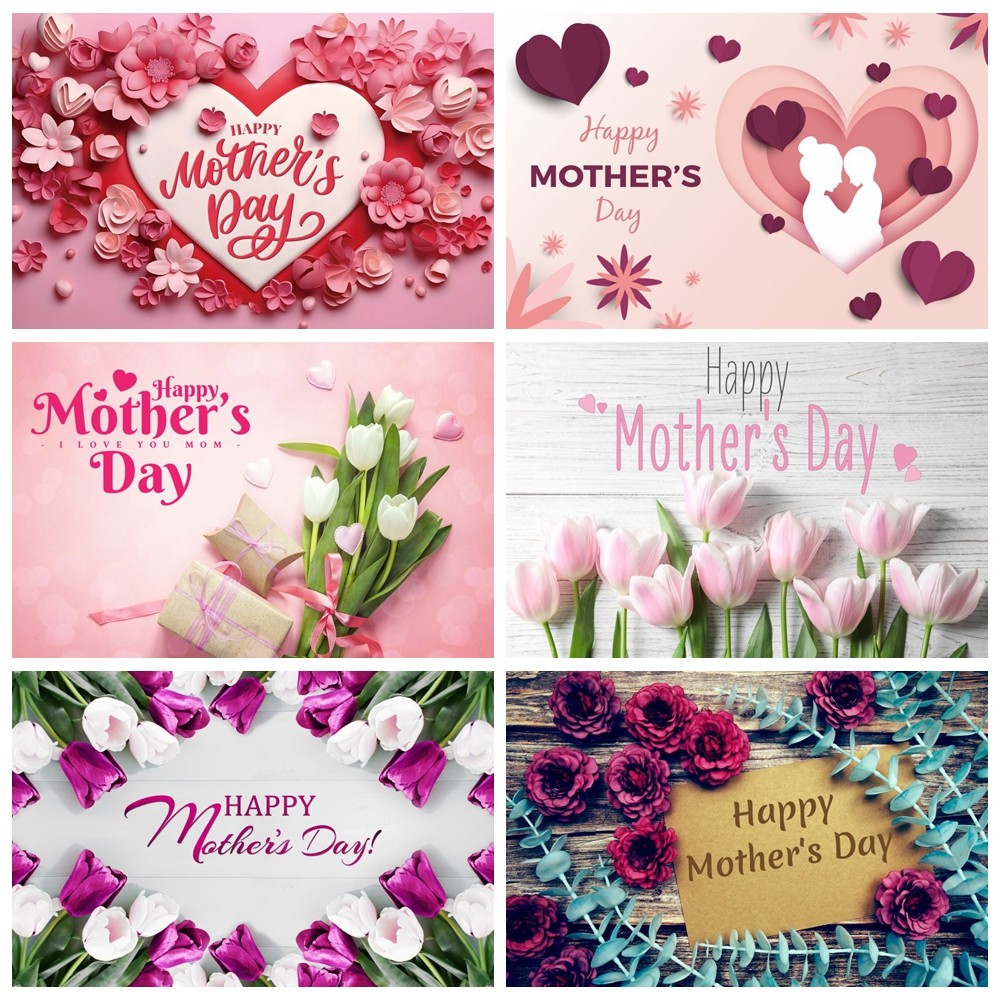 7x5ft Mother's Day Photography Backdrop Thanks Mother Party Photoshoot Backdrops Mom S Decorations Banner Birthday Background