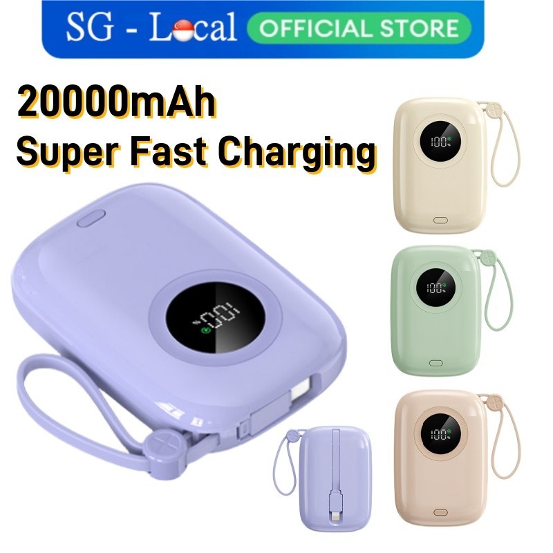 SG Local - 20000mAh Mini Power Bank PD 22.5W Super Fast Charging Type-c ...