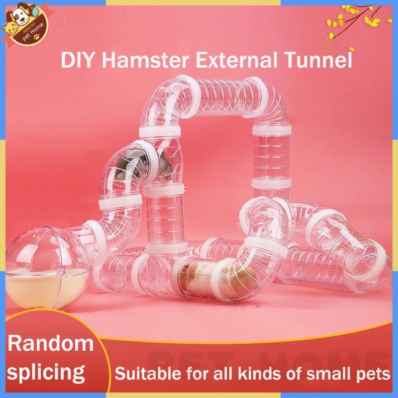 View of Hamster Cage Tunnel Diy Transparent External Pipe Tunnel Modification ...