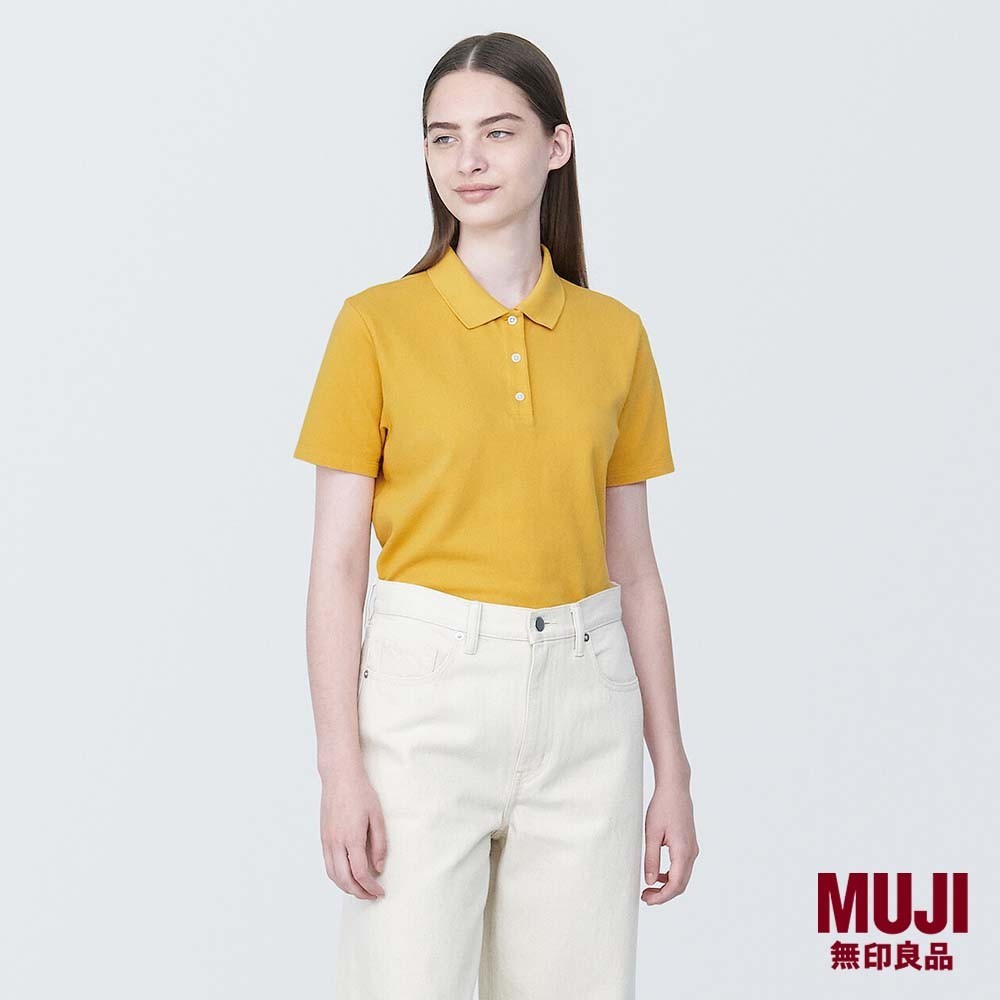 MUJI Ladies Washed Pique S S Polo Shirt Shopee Singapore