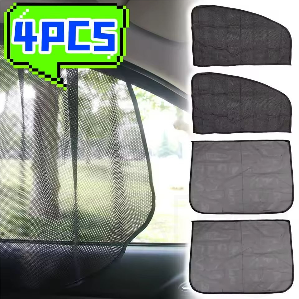 4Pcs Summer Magnetic Car Window Sunshade - Front Rear Side Window ...