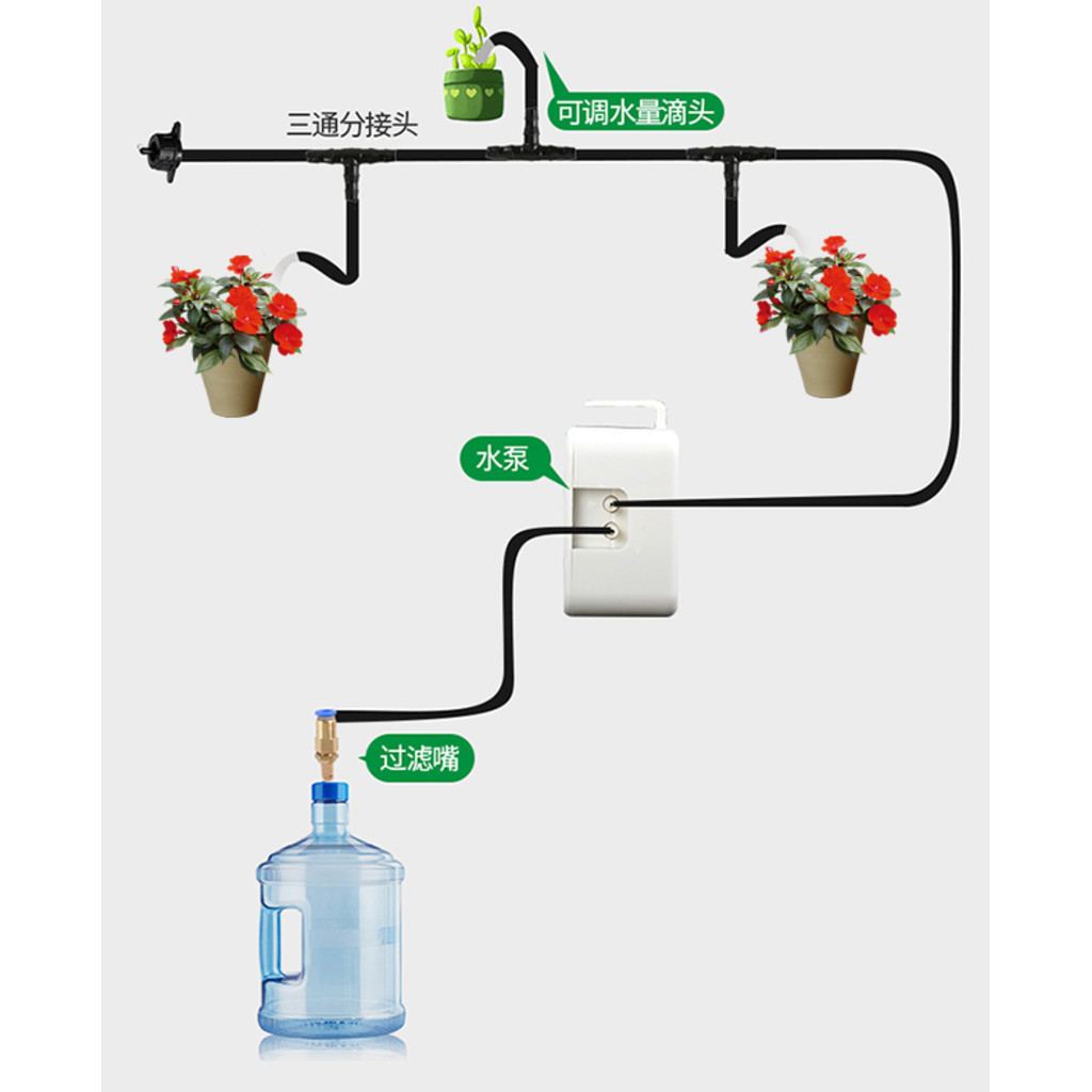 DF DIY Garden Micro Drip Irrigation System Plant Flower Watering Kit ...