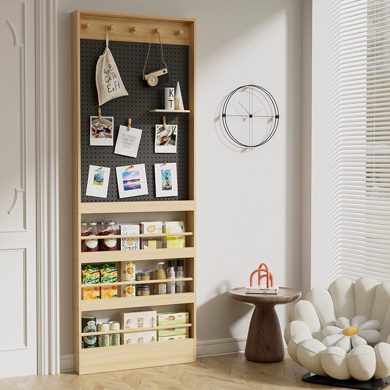 Hole Board Solid Wood Shelf Bookshelf Door Gap Storage Cabinet Multi ...