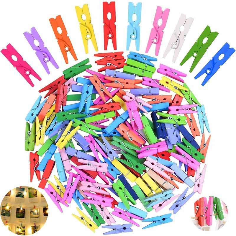 50 pieces of natural wood color photo mini clip memo paper DIY ...