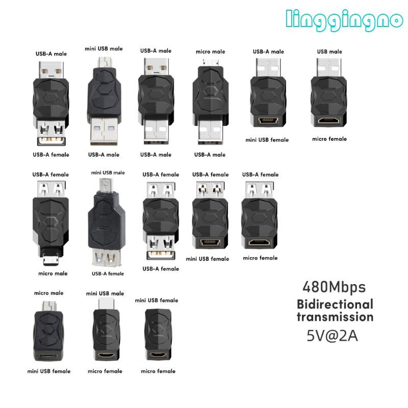 RR Usb to Micro USB Mini USB Adapter Two Way Converter Support Charging ...