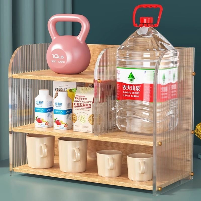 Dining table storage table rack snack rack double-layer cup rack water ...