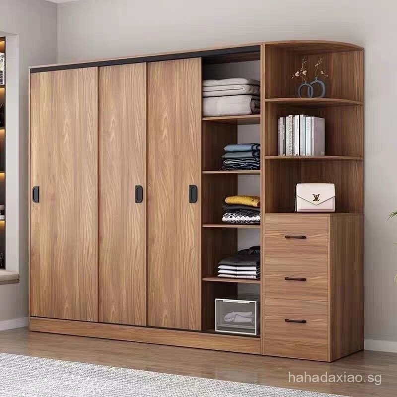 Wardrobe Home Bedroom Sliding Door Locker Simple Modern Large Capacity ...