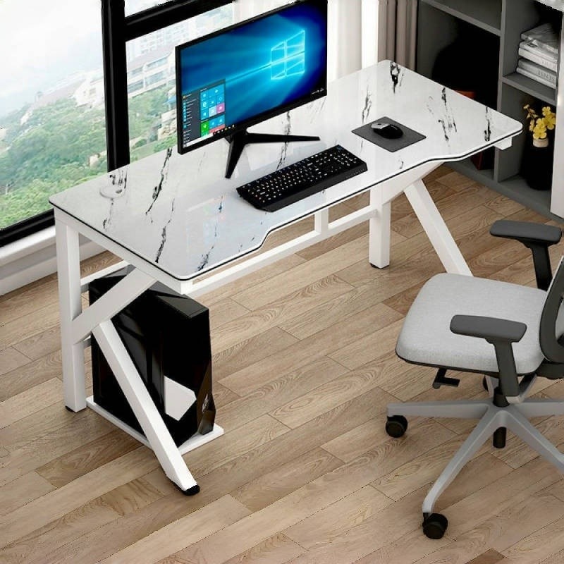 Computer Gaming Office Table Marble Pattern Nordic 120cm Simple ...