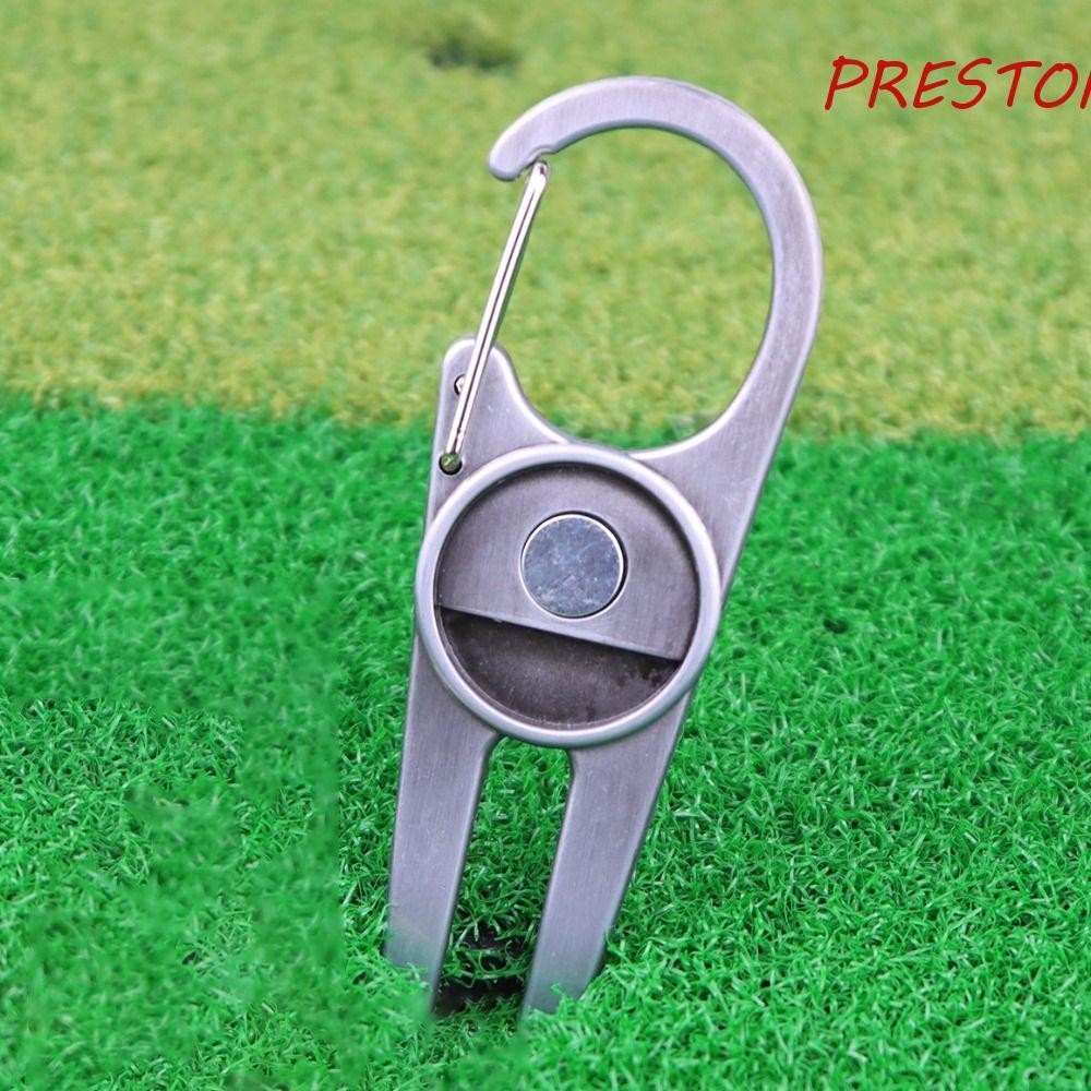 PRESTON Golf Ball Fork Silver Matte Groove Cleaner Golf Divot Tool Zinc ...