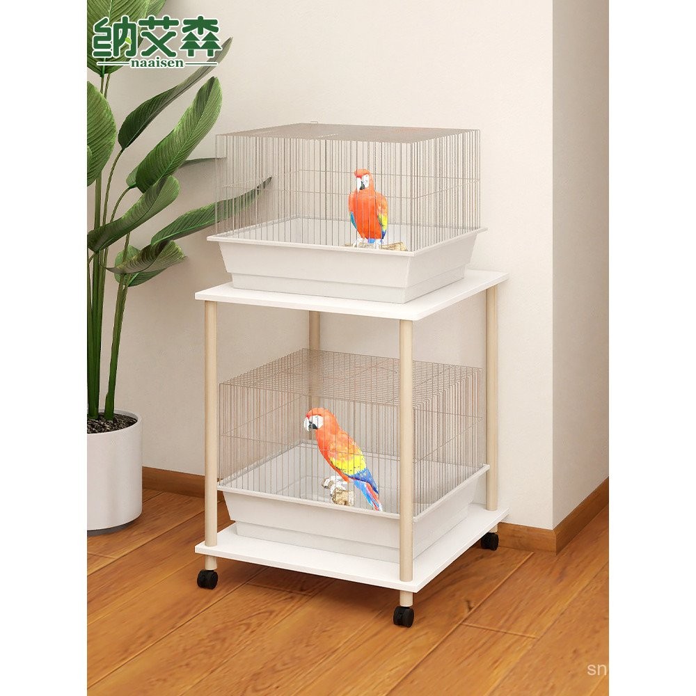 Bird Cage Storage Rack Movable Placement Shelf Square Parrot Pet Cage ...