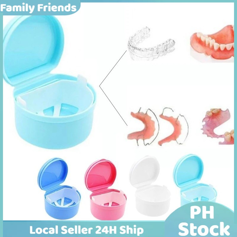 Denture Box Cleaning Teeth Case Dental False Teeth Box with Hanging Net ...