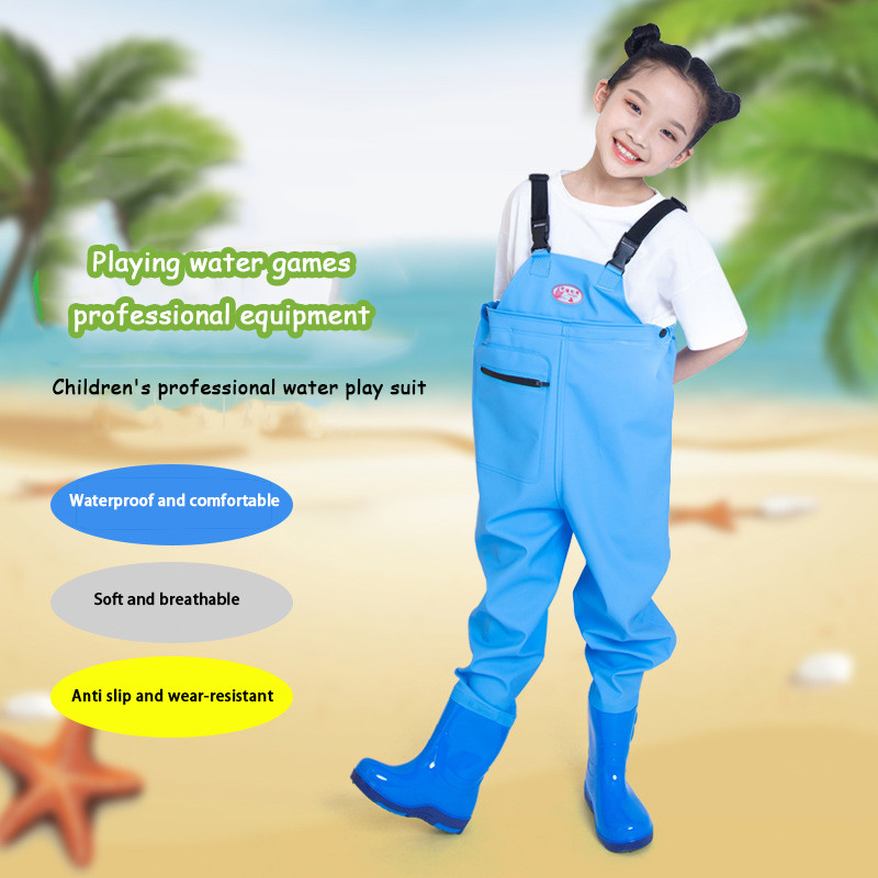 Beach Fish Catching Play Overalls Children's Jumpsuit Waterproof Pants ...