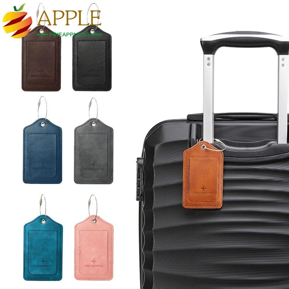 PINLESG Baggage Tag, Versatile Anti Loss Wire Rope Loop Leather Luggage ...
