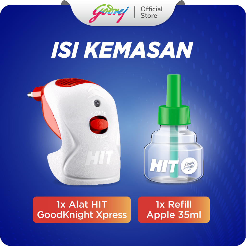 Hit Good Knight Xpress Set + 1 Refill Apple - Obat Nyamuk Elektrik - Bunuh Nyamuk Penyebab Demam Berdarah (DBD) - Gambar 2