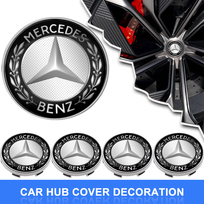 4PCS 56mm/60mm Car Rim Cover Decal Tire Wheel Center Hub Cap Sticker ...