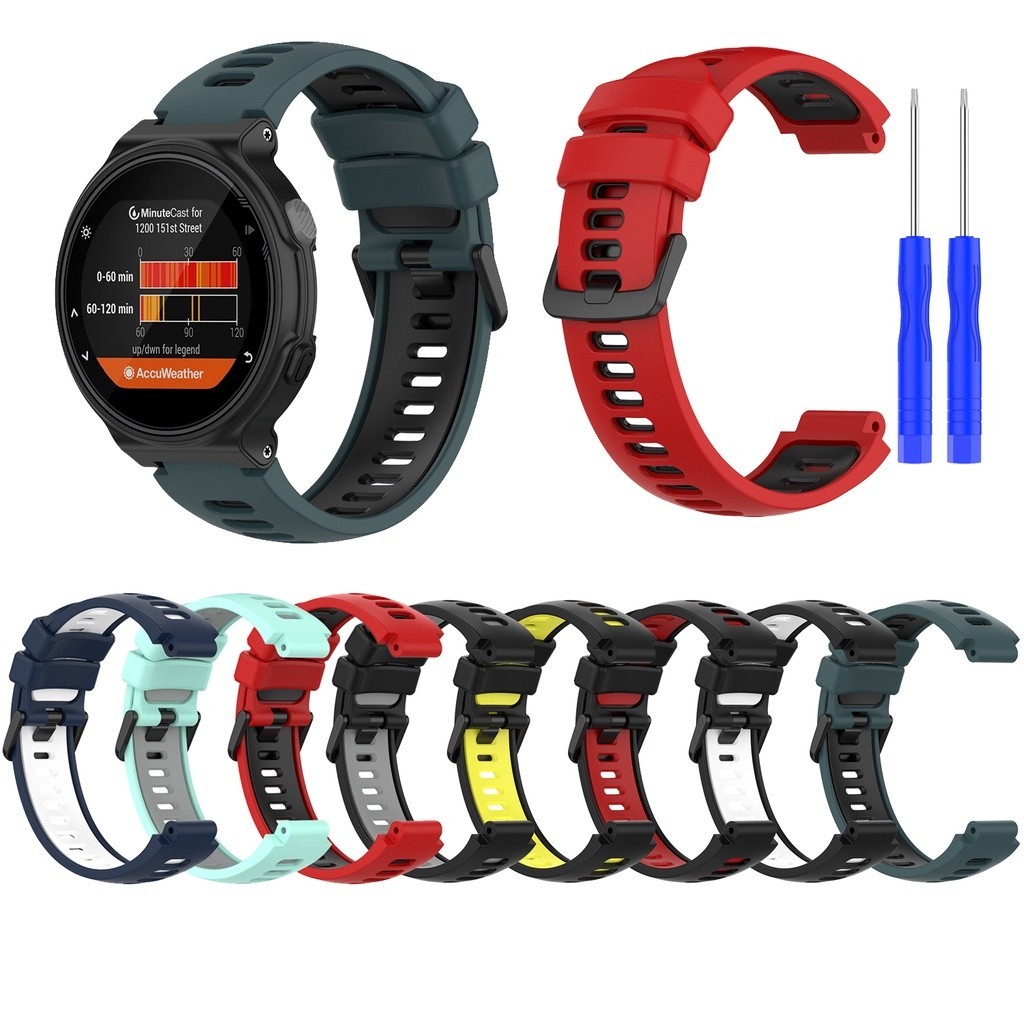 Silicone Strap Sport Watch Band For Garmin Forerunner 220 230 235 620 630 735 Smart Watch Wrist Strap Smart Bracelet Accessories Shopee Singapore