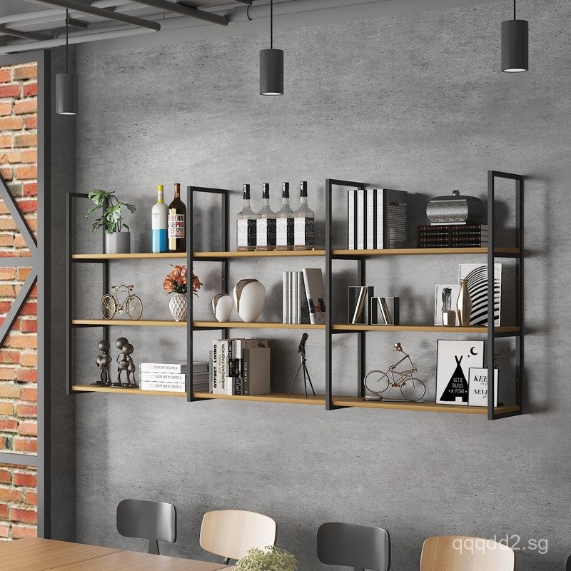Wall-mounted Shelf Bookshelf Iron Art Wall Display Rack Multi-layer ...