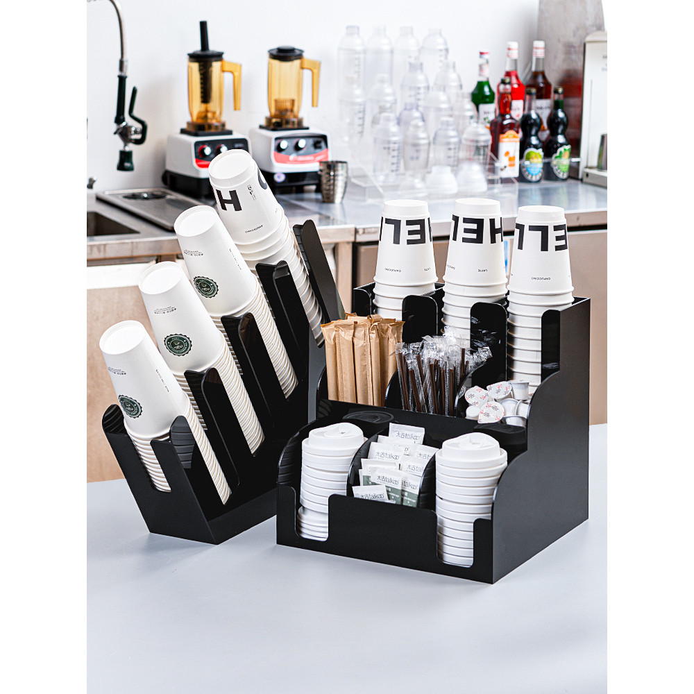 [in stock] Black Acrylic Coffee Cup Holder Storage Rack Milk Tea Shop ...