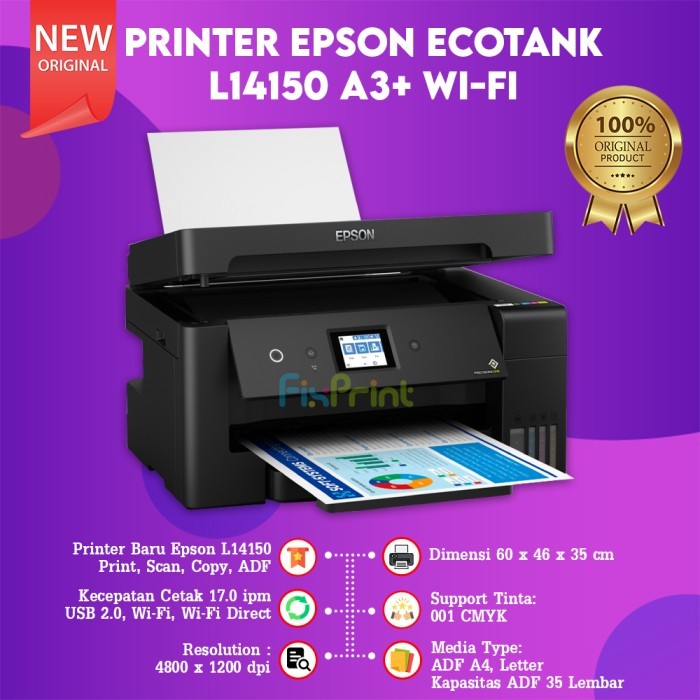 FixPrint Epson L18050 Print Only A3 WIFI Pengganti L1800 / Epson L14150 A3+ Wide Format Print Scan Copy WiFi Tinta 001 / L11050 A3+