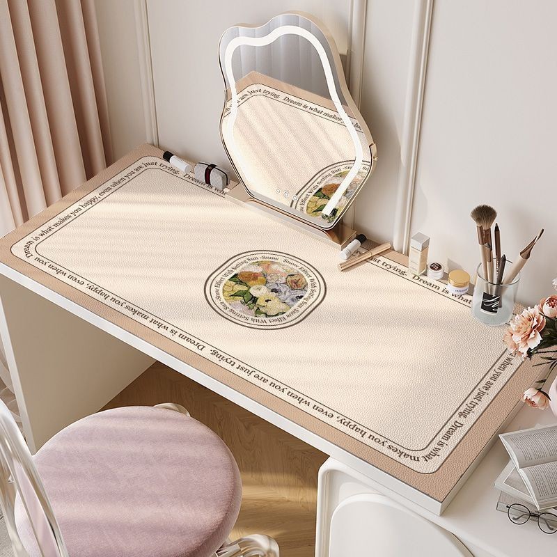 Dressing Table Mat Leather Waterproof Table Cloth Retro Bedroom Makeup  Table Mat Cover Aesthetics Room Decoration | Shopee Singapore