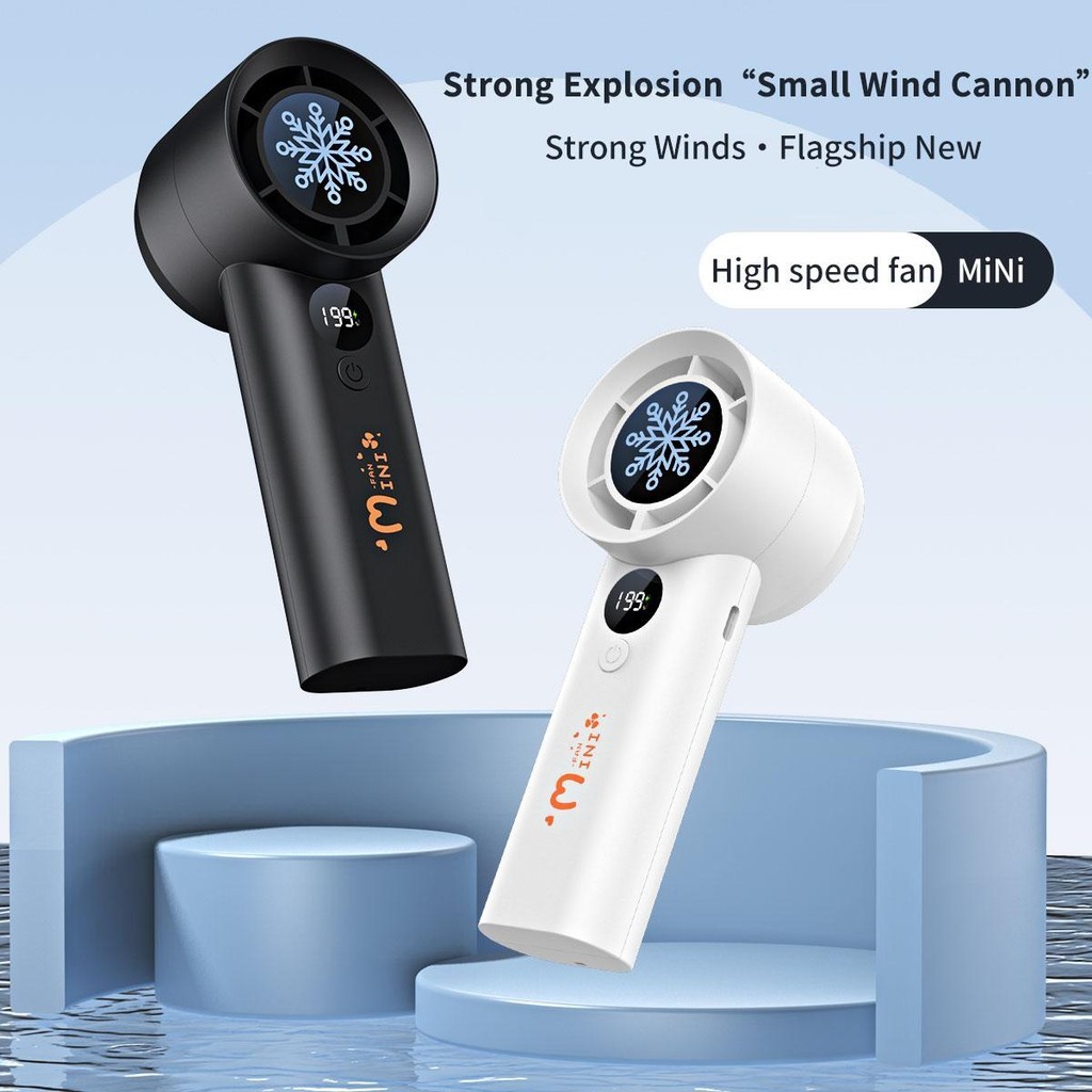 Portable Handheld Fan Strong Wind 199 Gear Wind Speed Mini Rechargeable ...
