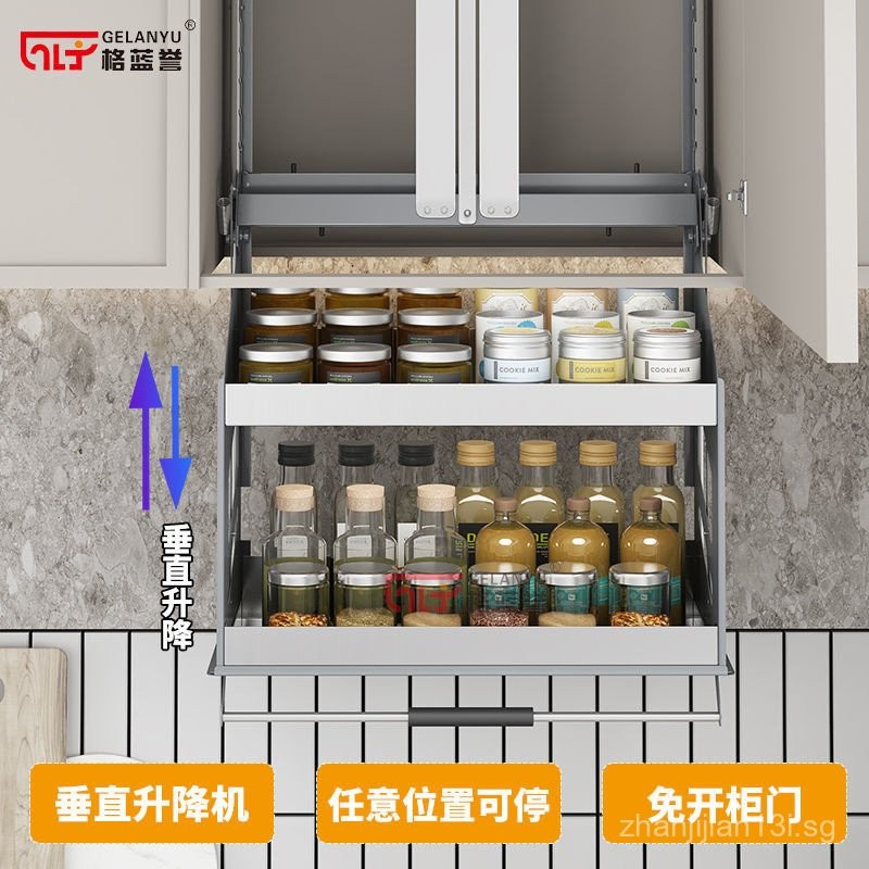 Wall Cabinet Vertical Lift Pull-out Basket Kitchen Cabinet Lifter ...