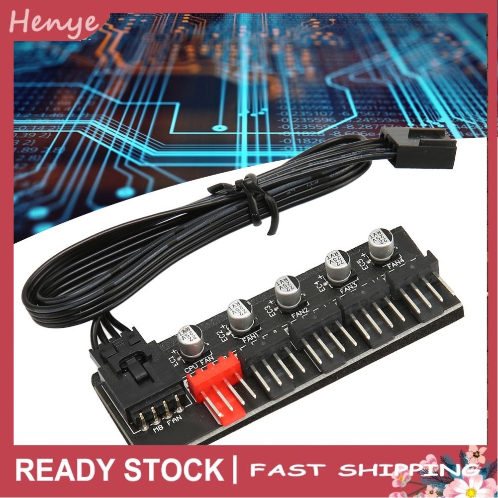 Henye PWM Fan Hub 5 Way Flexibility Splitter Power Cable for Desktop ...