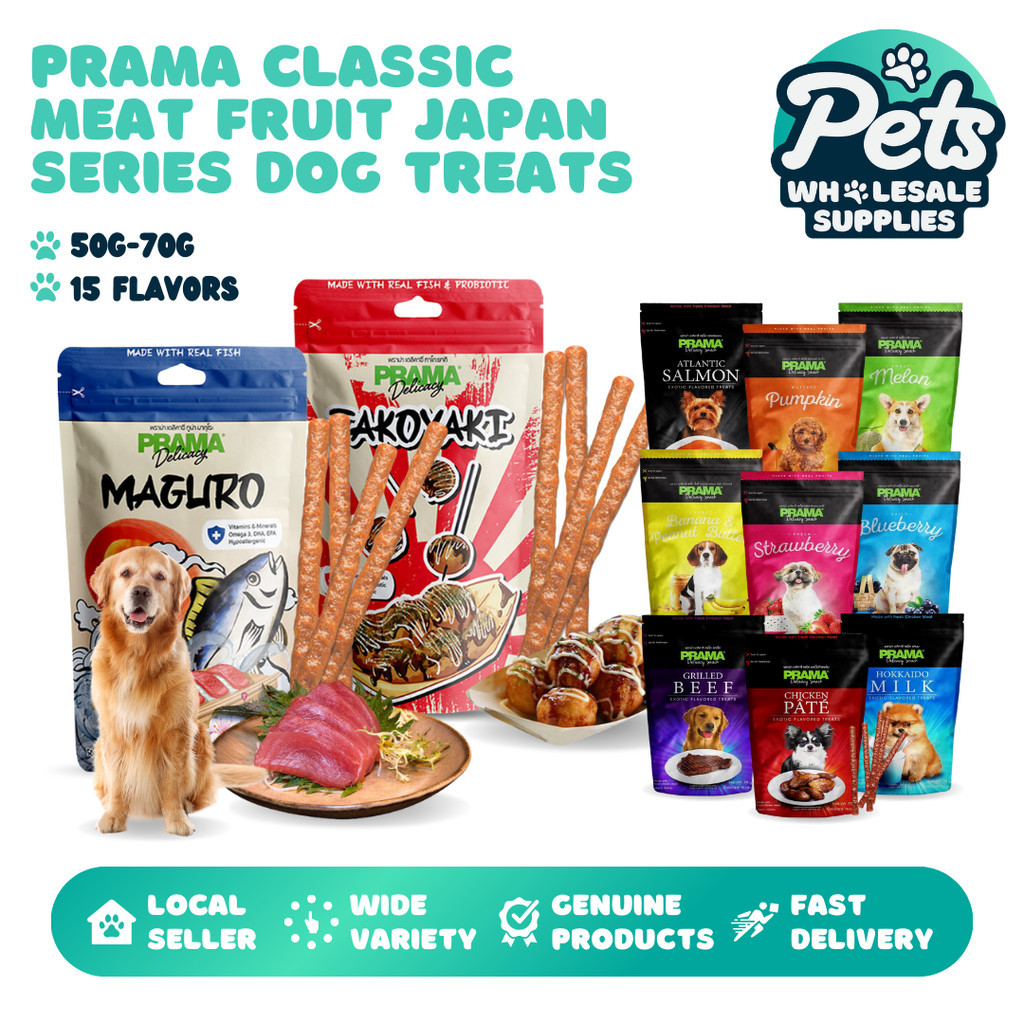 Prama Dog Treats - 50g-70g Classic Meat Fruit Japan Series, Tasty ...