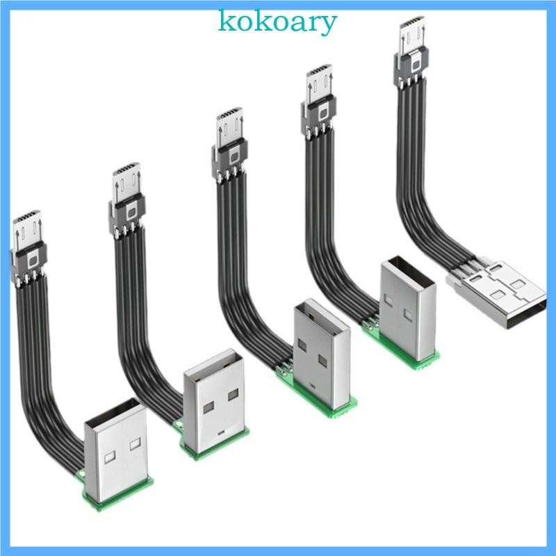 KOK Multiple Angle Micro USB to USB Cable Flat Slim Thin Ribbon for ...