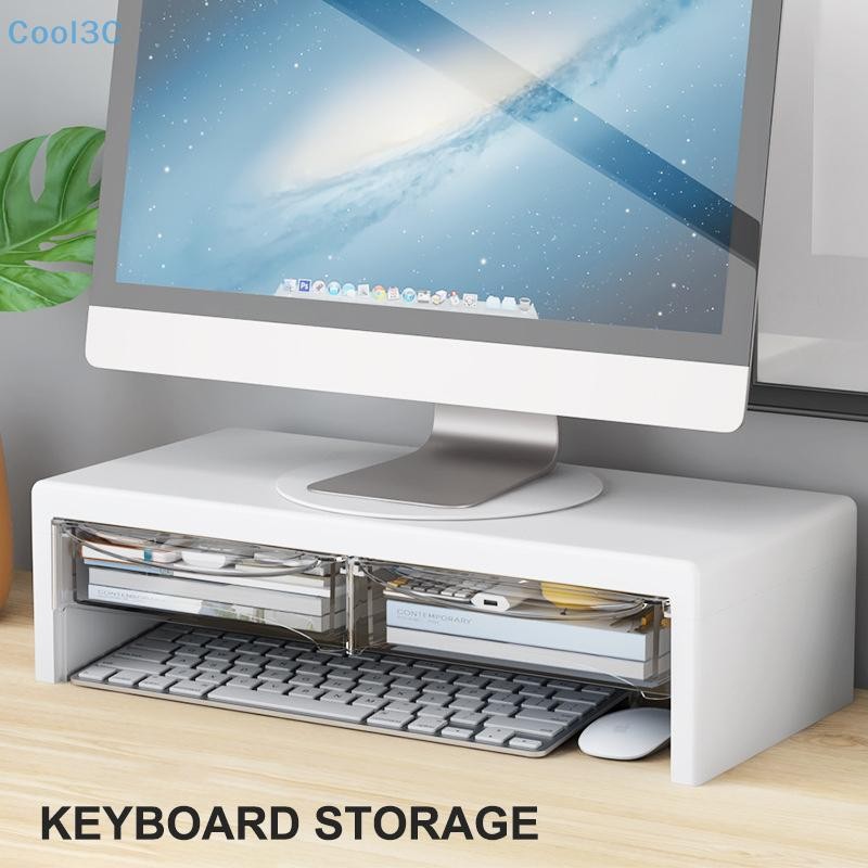 Cool3C Computer Monitor Riser Holder With Drawer PC Screen Stand ...