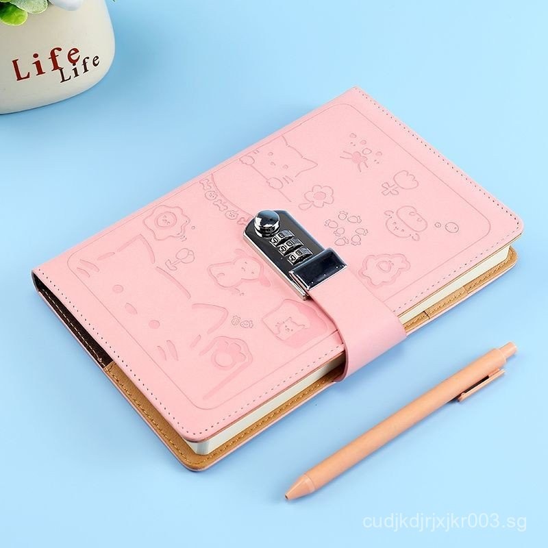 New Good-looking A5Password Notebook with Lock, Thickened Simple ...