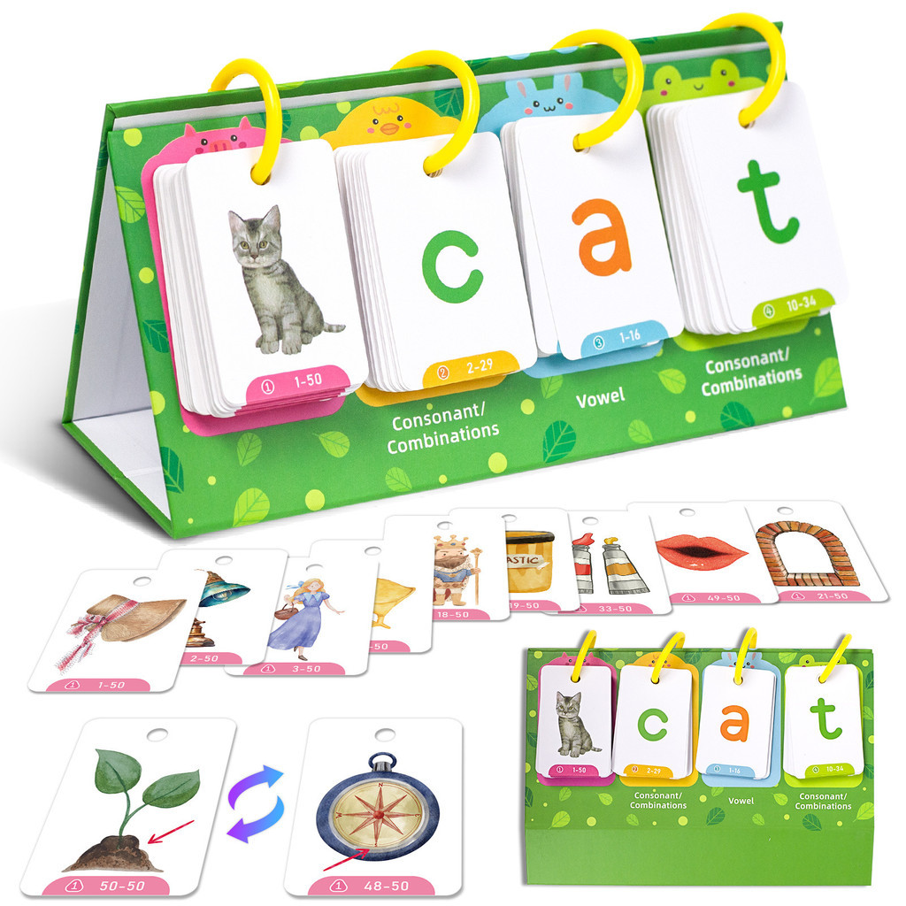 Phonics English Flash Card CVC Words Vowel Consonant Educational ...