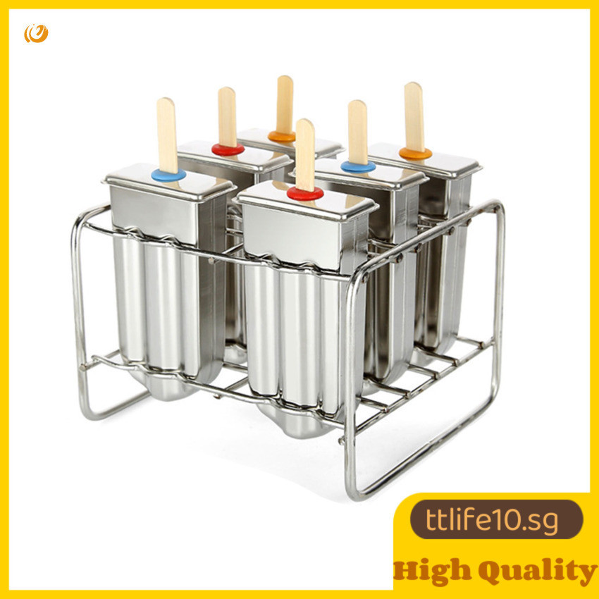 304 Stainless Steel Popsicle Molds and Rack Ice Lolly Mold Rack Frozen ...