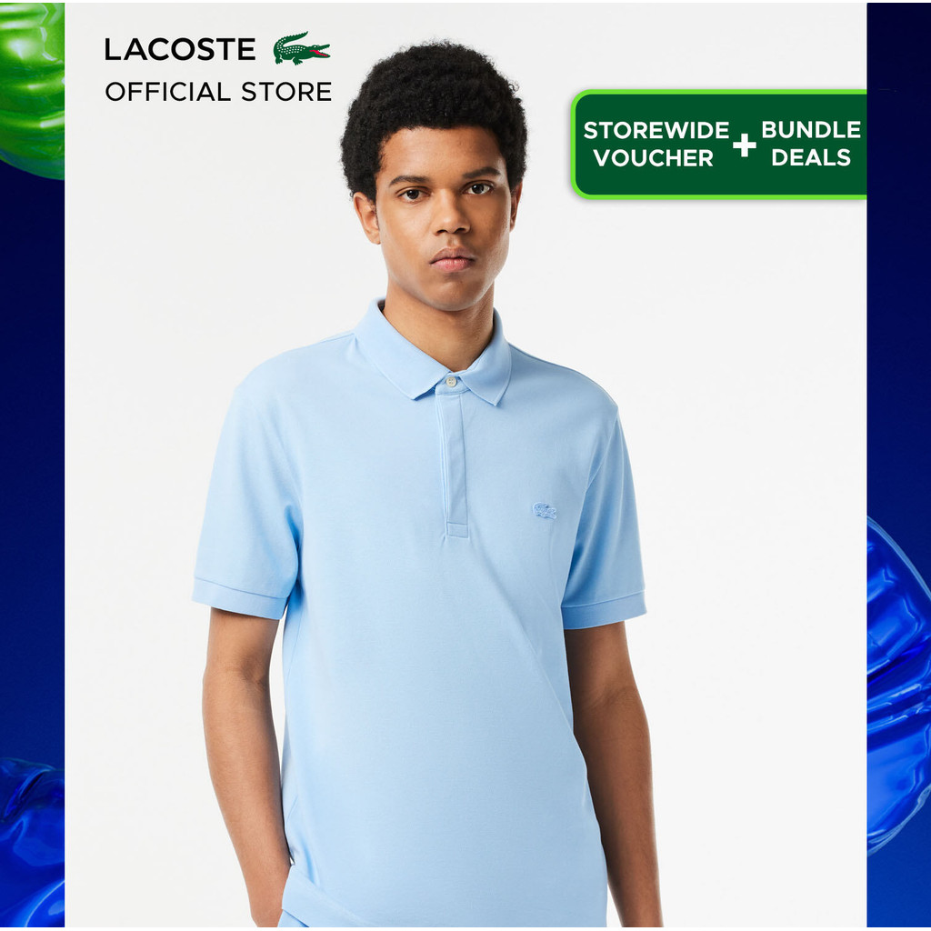 Cheap men's lacoste paris polo shirt regular fit stretch cotton