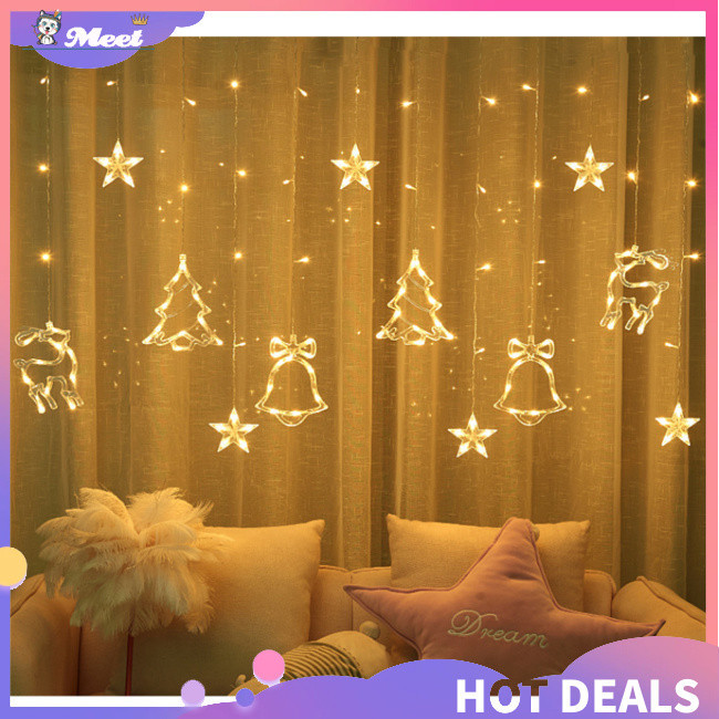 MEE 5w 120 LEDs Christmas String Lights 3000K IP44 Waterproof Battery ...