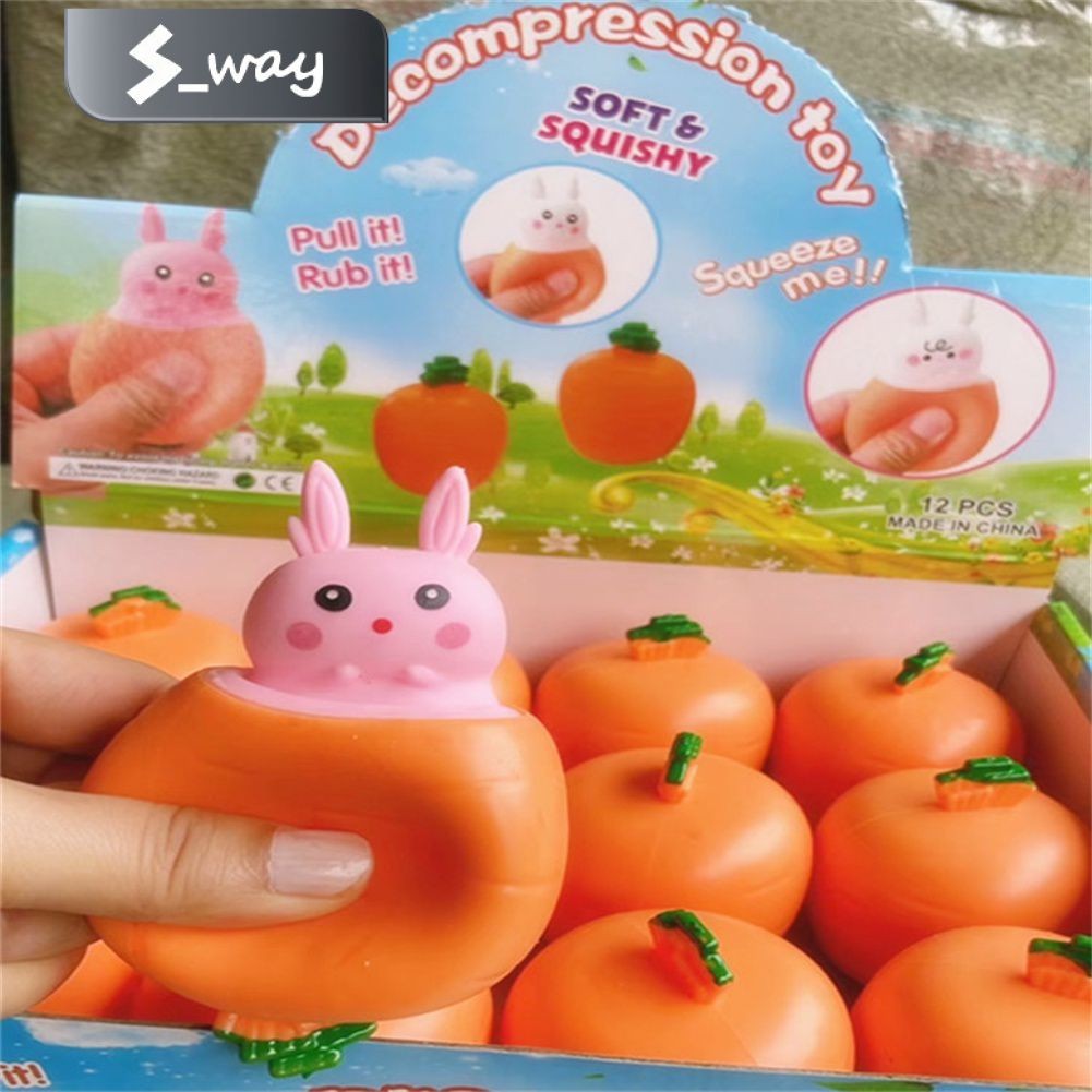 Carrot Rabbit Squeeze Stress Ball Squeeze Radish Rabbit Toy Fidget ...