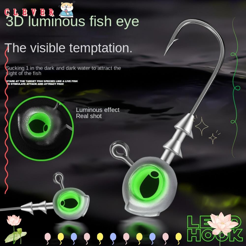 CLEVER 10PCS Swimbait Hook Jig Head, Silver High Strength Fishing Worm ...