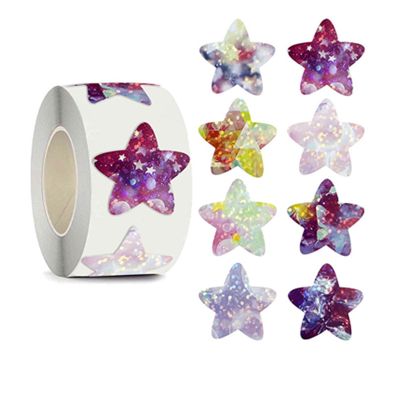 500pcs/roll Multi-color Small Star Stickers Roll Colored Self Adhesive ...