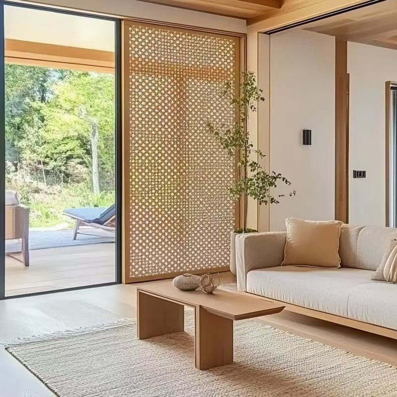 [Hand-Woven]Custom Woven Rattan Screen Partition for Office, Restaurant ...