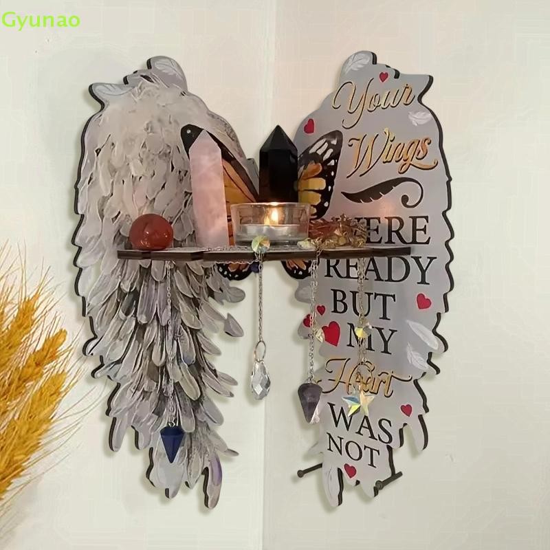 [Gyu] Wall Mounted Corner Shelf,Wooden Angel Wings Floating Shelves ...